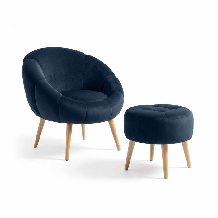 Atelier Del Sofa Lida - Antracita (Conjunto de Sillón y Puff)